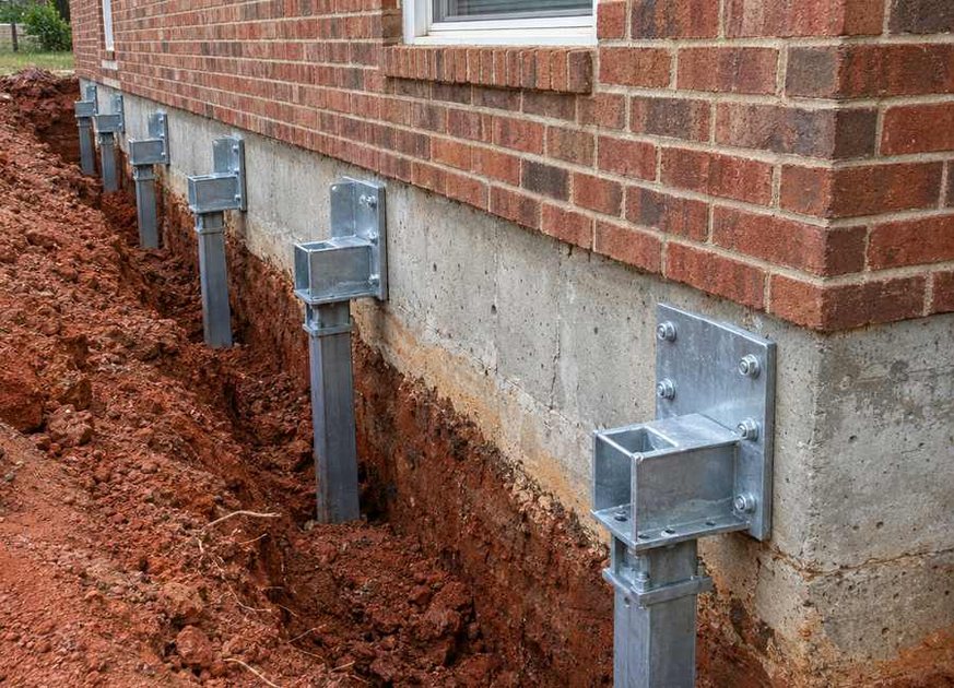 Repaired and stabilized home foundation on a Charlotte, NC property